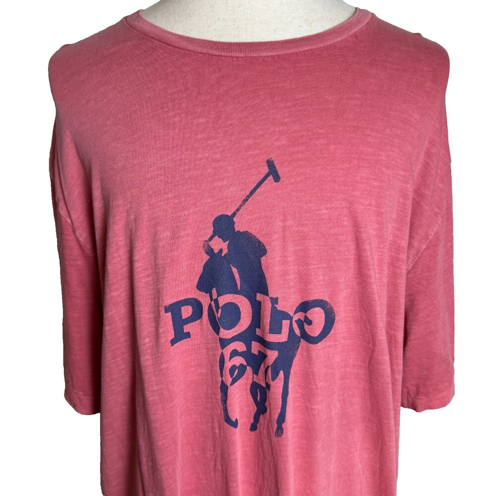 Polo Ralph Lauren BIG PONY Logo Slub Jersey T-Shirt Sz 2XLT Tall Stamped Effect - Picture 1 of 15